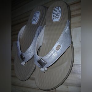 Hey Dude Light Tan Flip Flops